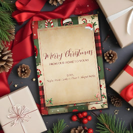 ヴィンテージ・パッチワークのホームクリスマスカード シーズンカード
