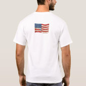 ヴィンテージ・パッチワークアメリカ国旗 | 愛国的な赤白青 Tシャツ (裏面)