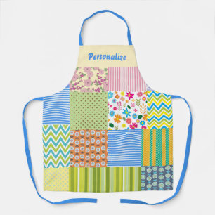 ヴィンテージ·パッチワーク·キルト女性の裁縫·パーソナライズ エプロン