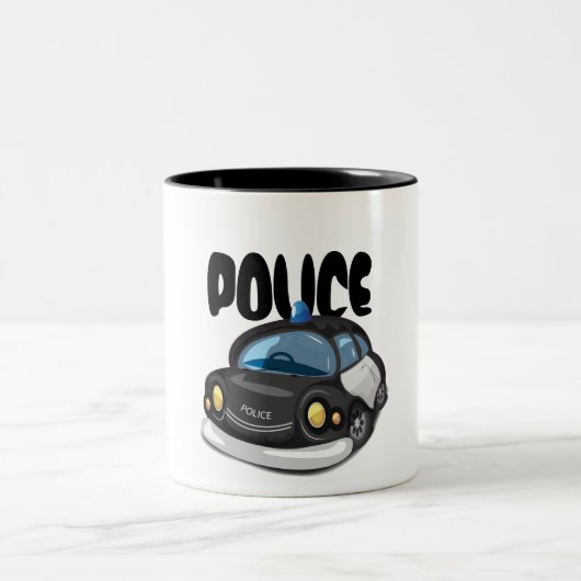 ヴィンテージ パトカー ツートーンマグカップ (中央)