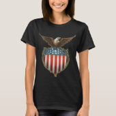 ヴィンテージ・パトリオティズム アメリカ国旗に誇り高く鷲 Tシャツ (正面)