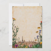 ヴィンテージ パリの草原 ワイルドフラワー デスティネーション 招待状 (裏面)