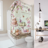 ヴィンテージ・パリジアン・パティスリー・ワンダーランド オーダーメイド名前 シャワーカーテン