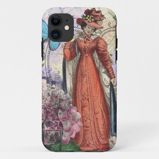 ヴィンテージ パリ エッフェル塔コラージュ ロマンティック フランス Case-Mate iPhoneケース (裏面)