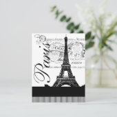 ヴィンテージ パリ エッフェル塔 イラスト 招待 招待状 (スタンド正面)
