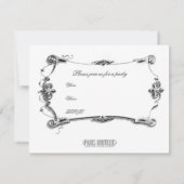 ヴィンテージ パリ エッフェル塔 イラスト 招待 招待状 (裏面)