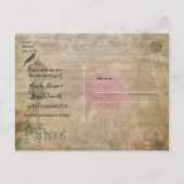 ヴィンテージ パリ シック ウェディング セーブ・ザ・デート カード (裏面)