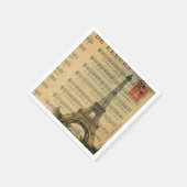 ヴィンテージ パリ パーティー フレンチ ボタニカル エッフェル塔 スタンダードカクテルナプキン (角)