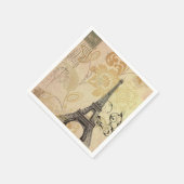 ヴィンテージ パリ パーティー フレンチ ボタニカル エッフェル塔 スタンダードカクテルナプキン (角)