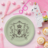 ヴィンテージ パリ ビーキーパー フレンチ クラウン ビー クイーン ペーパープレート (パーティー)