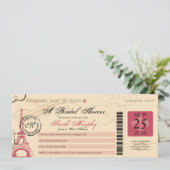 ヴィンテージ パリ フランス ブライダルシャワー 航空券 招待状 (スタンド正面)