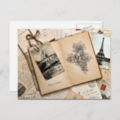 ヴィンテージ パリ フランス 旅行の思い出 ポストカード (正面/裏面)