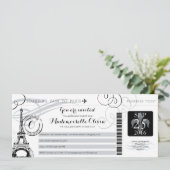 ヴィンテージ パリ フランス 誕生日パーティー 航空券 招待状 (スタンド正面)