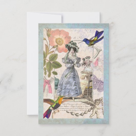 ヴィンテージ·パリ:ブライダルシャワー·誕生日パーティー 招待状 (正面)