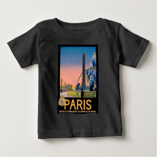 ヴィンテージ パリ 旅行 広告 ベビーTシャツ