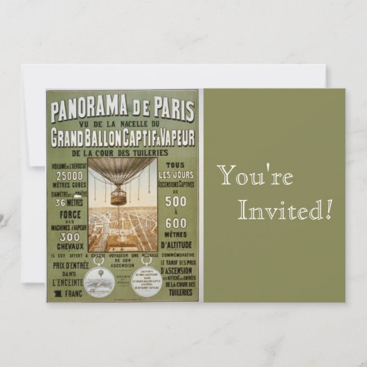 ヴィンテージ パリ | 熱気球 招待状 (正面)