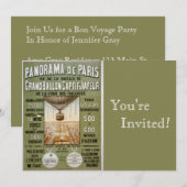 ヴィンテージ パリ | 熱気球 招待状 (正面/裏面)