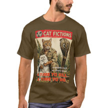 ヴィンテージ パルプフィクション 猫 Tシャツ | レトロ アドベンチャー M