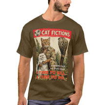 ヴィンテージ パルプフィクション 猫 Tシャツ | レトロ アドベンチャー M