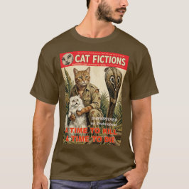 ヴィンテージ パルプフィクション 猫 Tシャツ | レトロ アドベンチャー M