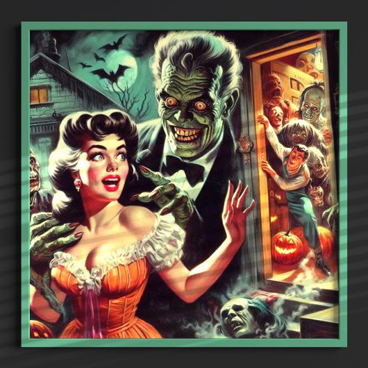 ヴィンテージ パルプホラー ガール イラスト ポスター