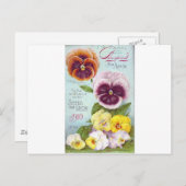 ヴィンテージ・パンジー ポストカード (正面/裏面)