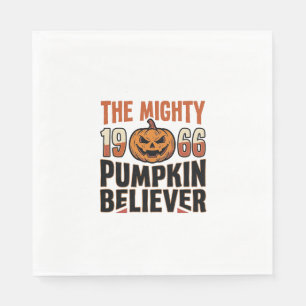 ヴィンテージ パンプキン ビリーバー ハロウィン Tシャツ デザイン 1 スタンダードランチョンナプキン