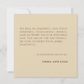 ヴィンテージ・パーチメントとフラワーのウェディング感謝カード サンキューカード (裏面)