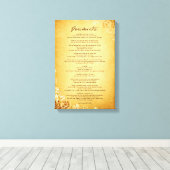 ヴィンテージ・パーチメント上のDesiderata "Desired Things" キャンバスプリント (インサイチュ (ウッドフロア))