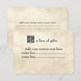 ヴィンテージ パーチメント ファンシー ストーリーブック フォント 挿入カード 招待状