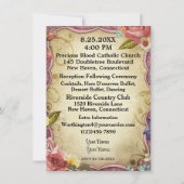 ヴィンテージ パーチメント プリント ウェディング 招待状 (裏面)