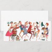 ヴィンテージ パーティ イラスト 招待状 (正面/裏面)