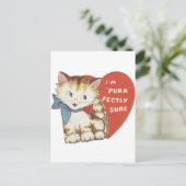 ヴィンテージ·パーフェクトリー·子猫·バレンタイン シーズンポストカード (スタンド正面)