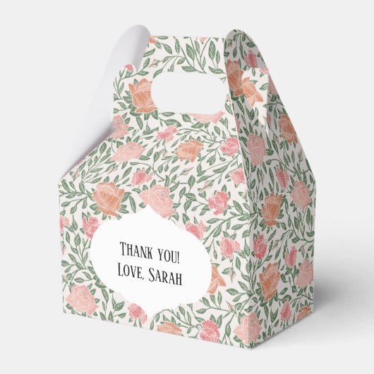 ヴィンテージ パーフェクト ピンク&ピーチ ローズ フェイバーボックス (正面サイド)