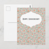 ヴィンテージ パーフェクト ピンク & ピーチ ローズ ポストカード (正面/裏面)