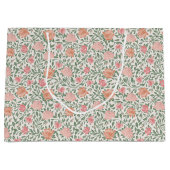 ヴィンテージ パーフェクト ピンク&ピーチ ローズ ラージペーパーバッグ (正面)