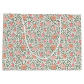 ヴィンテージ パーフェクト ピンク&ピーチ ローズ ラージペーパーバッグ (裏面)