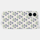 ヴィンテージ パープルブルー&ポピー レッド レトロ植物 Case-Mate iPhoneケース (裏面 (横))