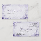 ヴィンテージ パープル アンティーク フラワーリング 名刺 (正面/裏面)