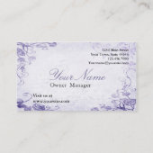 ヴィンテージ パープル アンティーク フラワーリング 名刺 (裏面)