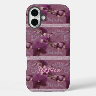 ヴィンテージ パープル オーキッド スマホケース iPhone 16 PLUSケース