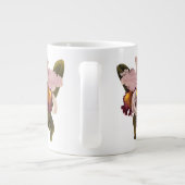 ヴィンテージ パープル カトレア オーキッド、トロピカル フラワー ジャンボコーヒーマグカップ (裏面)