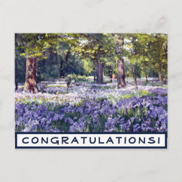 ヴィンテージ パープル フローラル おめでとう ポストカード