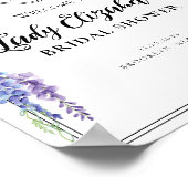 ヴィンテージ パープル フローラル ウェルカム ブライズシャワー ポスター (角)