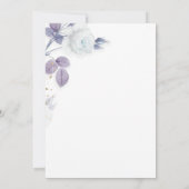 ヴィンテージ パープル ラベンダー ホワイト ゴールド フローラル ウェディング 招待状 (裏面)