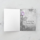 ヴィンテージ パープル ローズバッド ウェディング サンキューカード (内部)
