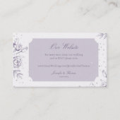 ヴィンテージ パープル ローズ グリッター ウェディング ウェブサイト エンクロージャーカード (正面)