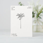 ヴィンテージ パーム ツリー デスティネーション ウェディング セーブ ザ デート 招待状 (スタンド正面)