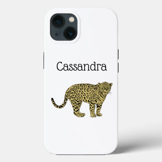 ヴィンテージ ヒョウ チーター 水玉 猫 ドローイング Case-Mate iPhoneケース (裏面)