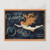 ヴィンテージ・ビクトリアンアールヌーボー、Gladiator Cycles ポストカード (正面)